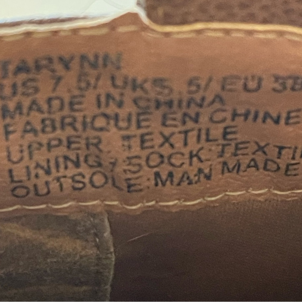 Brown faux leather booties with stacked 2 1/2”” heel. Size 7 1/2. - Picture 8 of 8